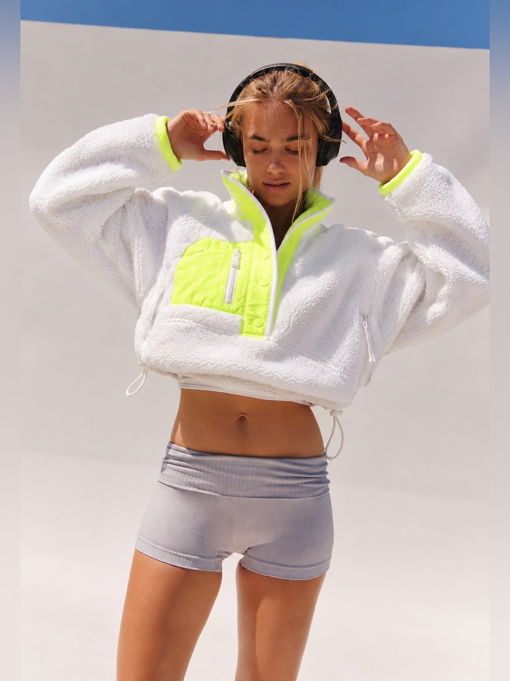 FREE PEOPLE FP Movement Hit The Slopes Colorblock Fleece Pullover